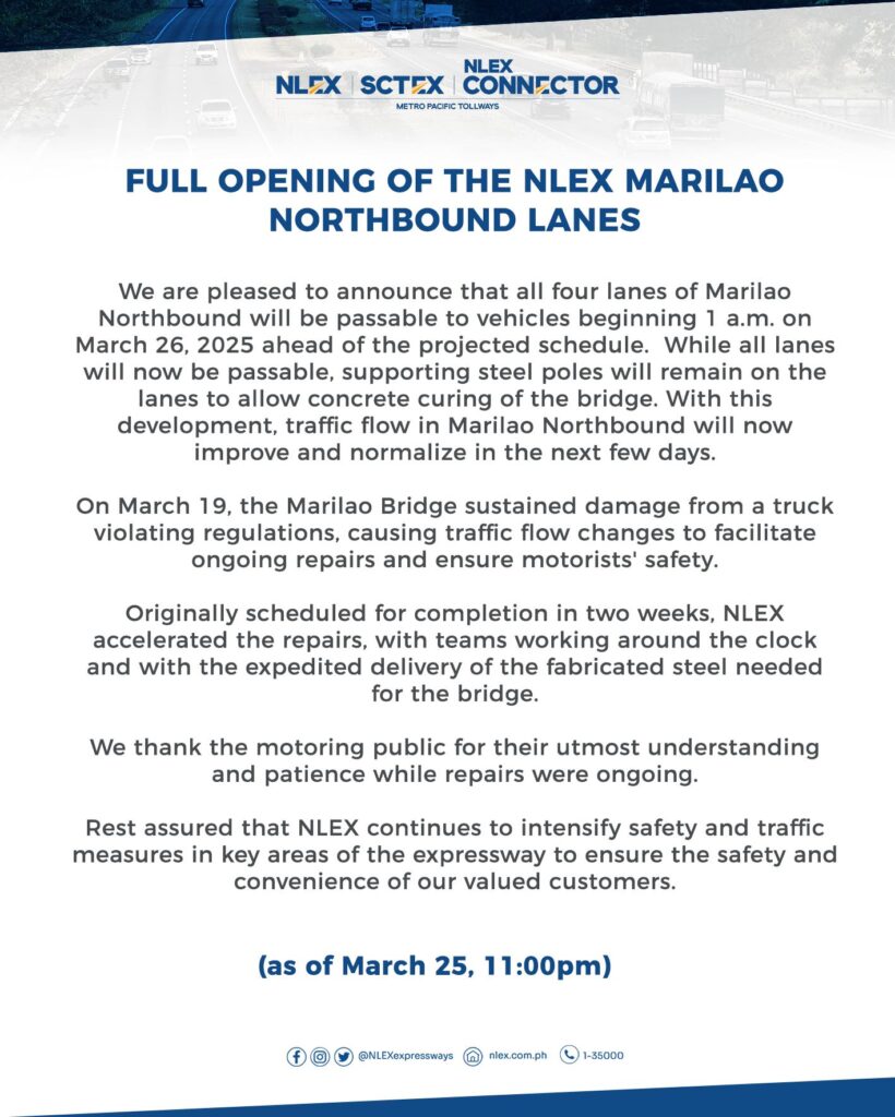 nlex marilao now open